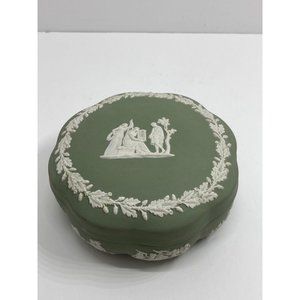 Vintage Wedgewood green ashtray trinket dish container with 2 dishes